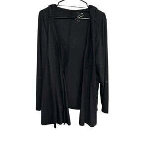 Sonoma Womens Black Hooded Cardigan Size 2X